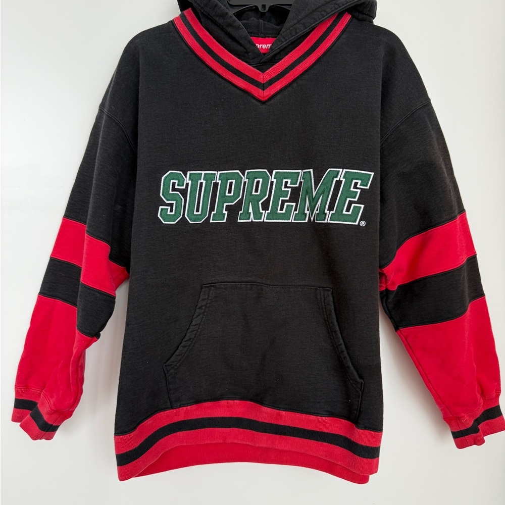 Supreme Black and Red hockey Sweatshirt